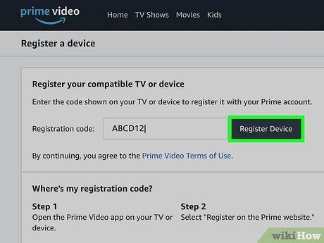 where is amazon prime registration code