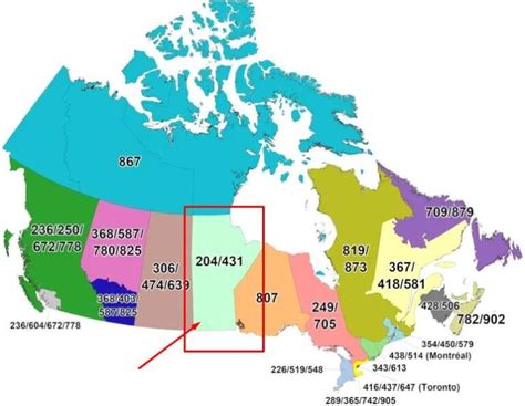 where is area code 204 in the us