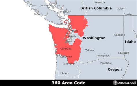 where is area code 360 in the united states