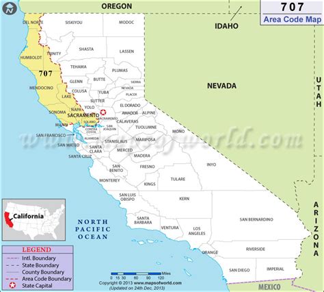 where is area code 707 come from