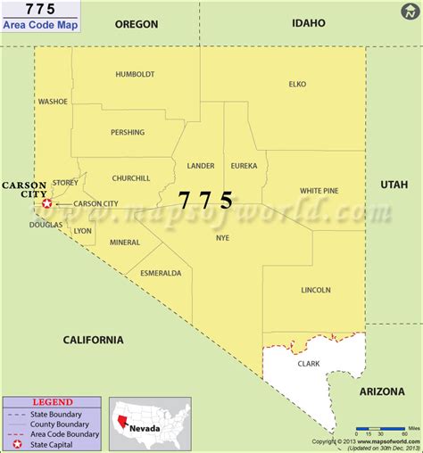 where is area code 775 from in the us