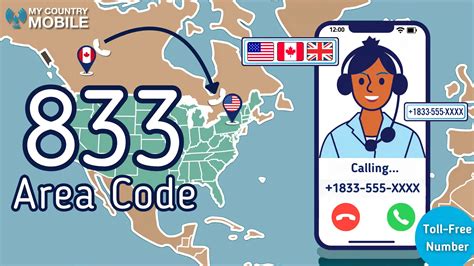 where is area code 833 located in the us map