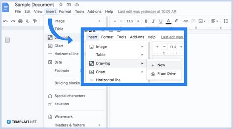 where is drawing tool in google docs