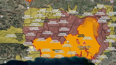 where is fire in la map