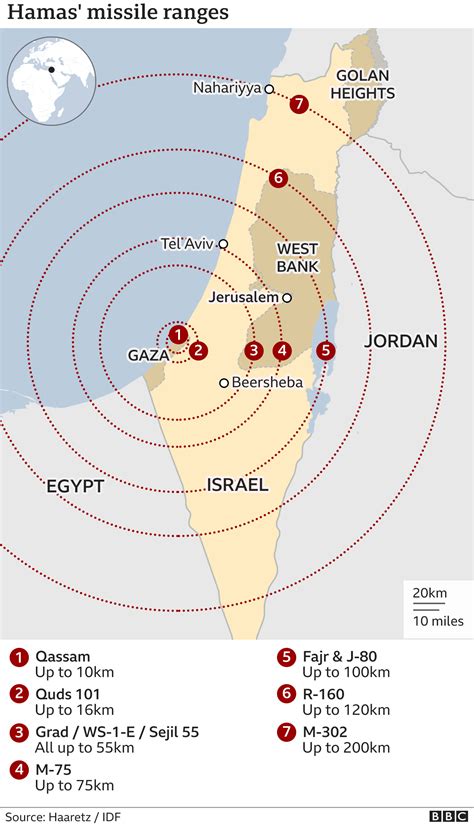 where is israel and hamas on map