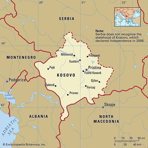 where is kosovo map