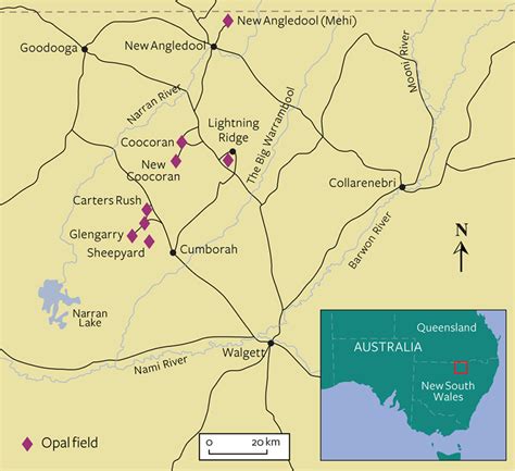 where is lightning ridge on a map