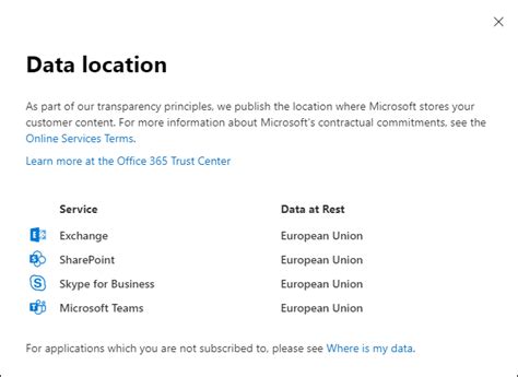 where is microsoft 365 located