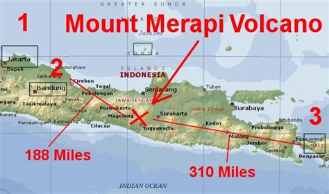 where is mount merapi volcano located