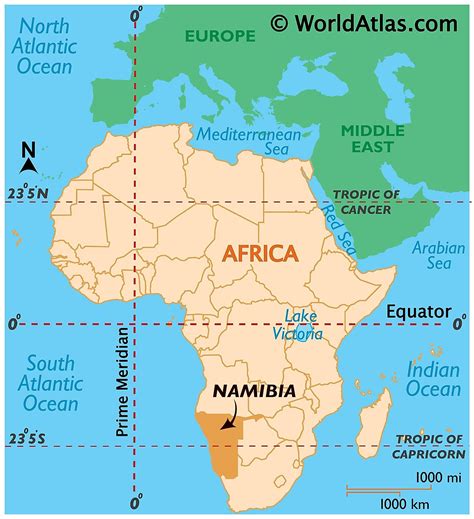 where is namibia located in africa