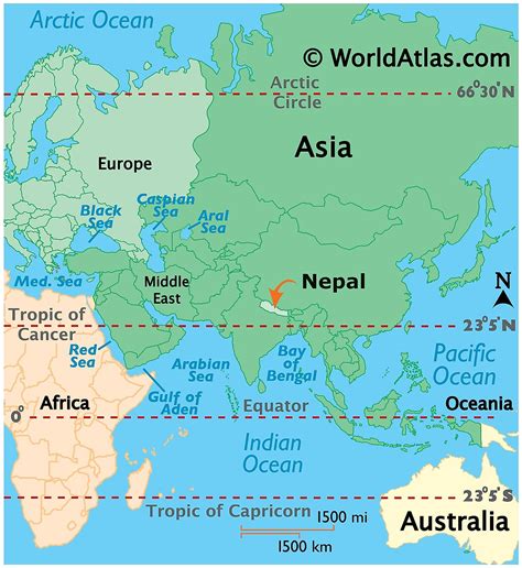 where is nepal on the globe