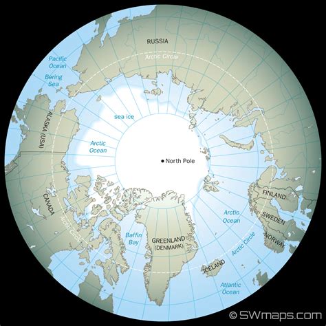 where is north pole in the map