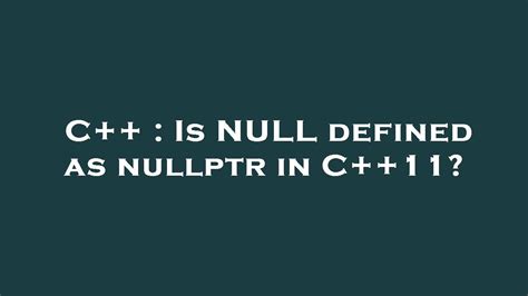 Where Is Null Defined C