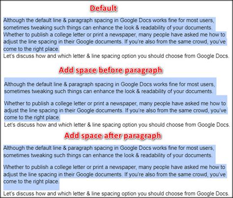 where is paragraph spacing in google docs