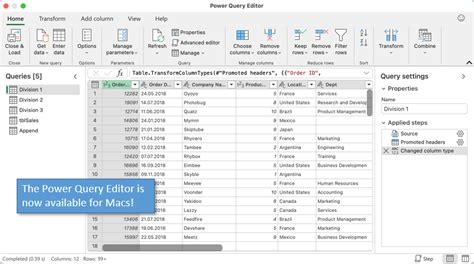 where is power query in excel mac