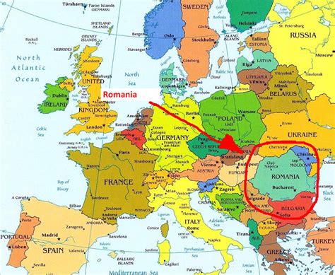 where is romania on a map