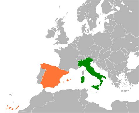 where is spain and italy