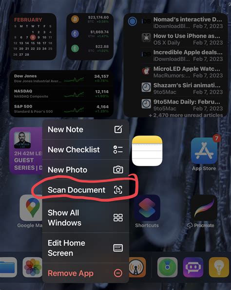 where is the camera icon in notes app
