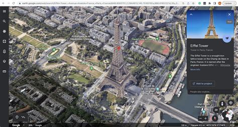 where is the eiffel tower on google maps