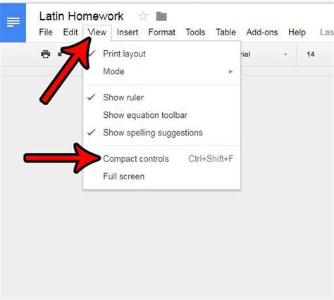 where is the file menu in google docs