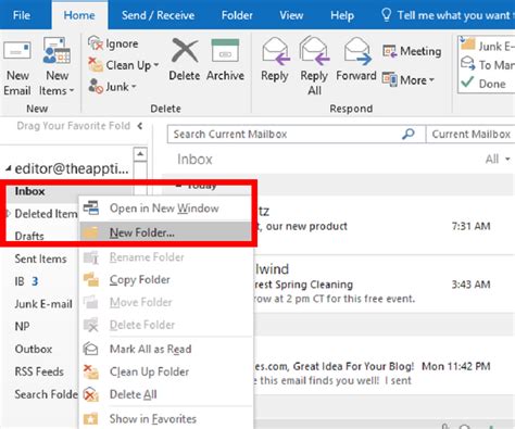 Where Is The Folder Menu Tab In Outlook