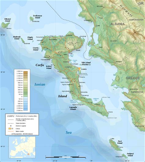 where is the island of corfu located