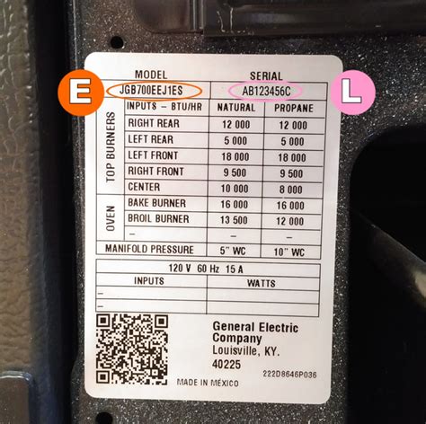 Where Is The Model And Serial Number On A Ge Range