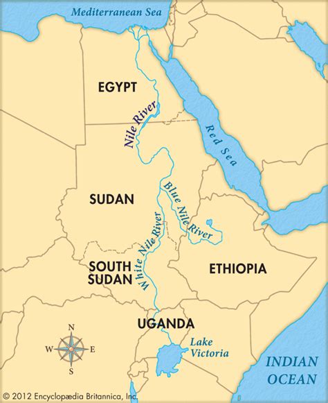 where is the nile river located on a map