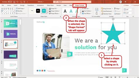 where is the shape format tab in powerpoint