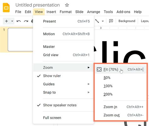 where is the slide menu on google slides