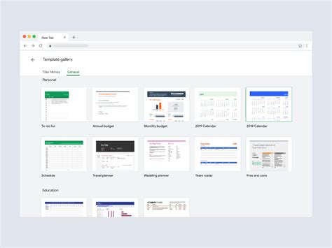 where is the template gallery in google sheets