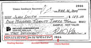 where is the transit code on a check