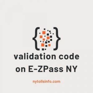 where is the validation code on ez pass ny online