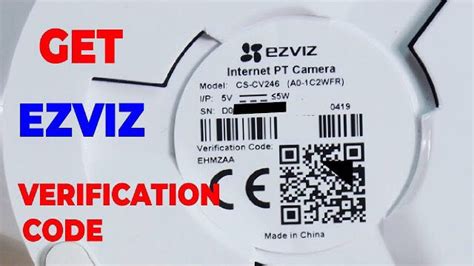 where is the verification code on ezviz camera