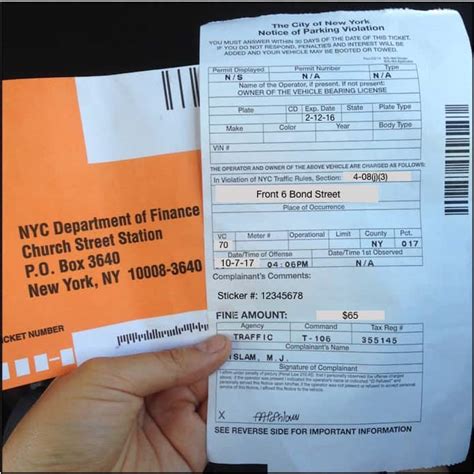 where is the violation number on a ticket nyc