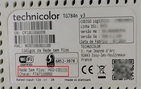 where is the wifi password on a technicolor router