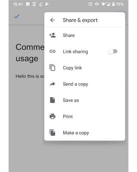 where is tools on google docs mobile