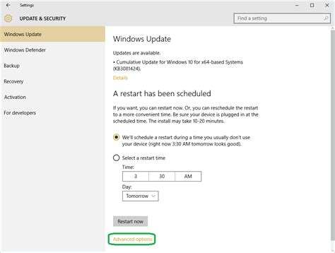 where is update and security in windows 10