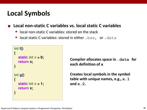 where local static variables are stored in c