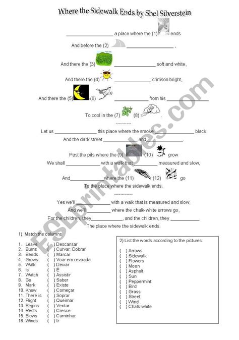 Where The Sidewalk Ends Printable