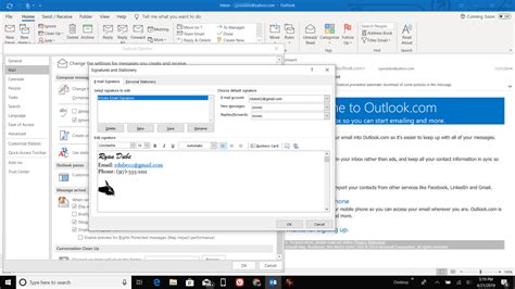 where to change signature in outlook classic
