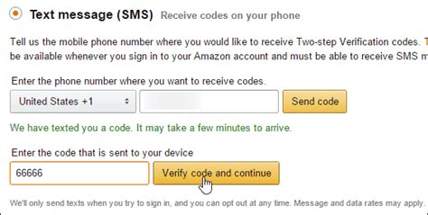 where to enter amazon verification code