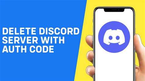 where to find discord auth code to delete server