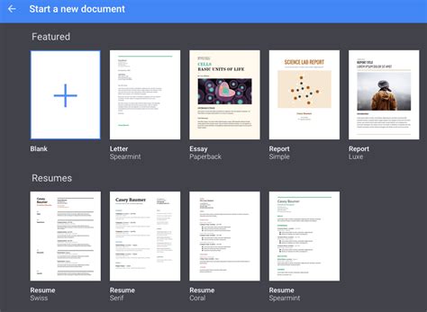 where to find template gallery in google docs