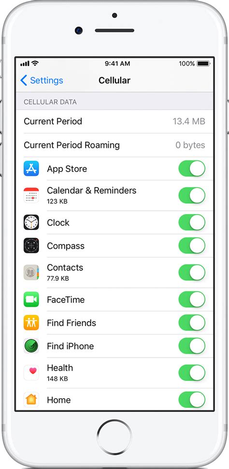 where to find wifi data usage on iphone