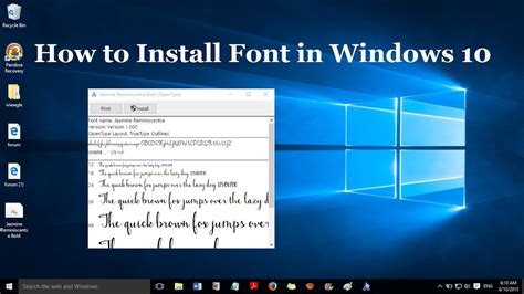 where to install fonts on windows 10