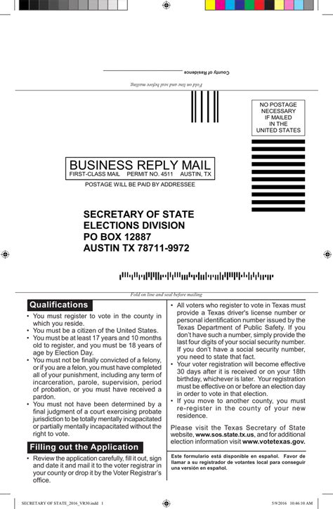 where to send texas voter registration form