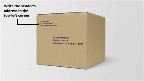 where to write address on box