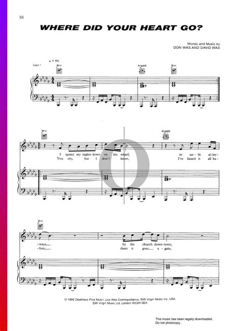 Wham! Where Did Your Heart Go by Adelina Piano Sheet Music