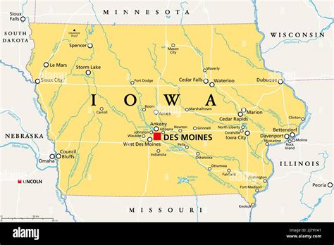 Modern City Map Des Moines Iowa City of the USA with Neighborhoods